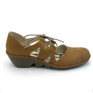 Fly London Phis 843 Sand Lace-Up Wedge